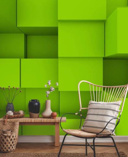 3D Green Cube Bakgrund 3D Green Cube Bakgrund