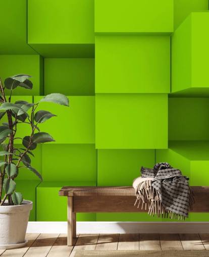 3D Green Cube Bakgrund 3D Green Cube Bakgrund