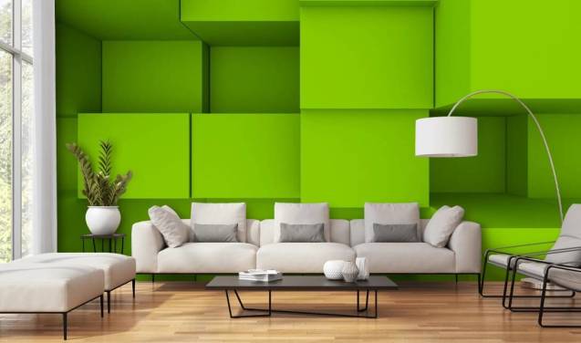 Fondo de pantalla 3D Green Cube
