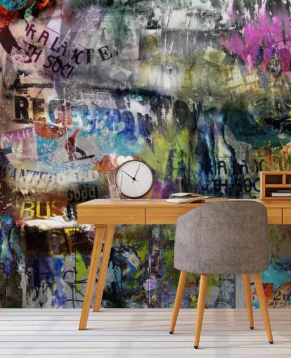 fargerikt tilpassbart graffiti tapet veggmaleri kalt Grunge for soverom fargerikt tilpassbart graffiti tapet veggmaleri kalt Grunge for soverom