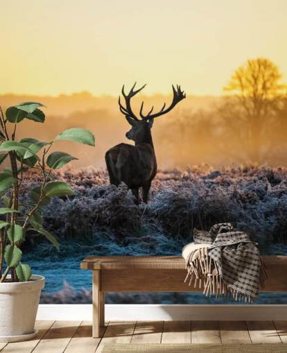 Red Deer Sunrise Wall Mural Wallpaper Red Deer Sunrise Wall Mural Wallpaper