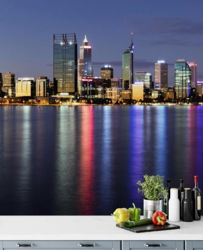 fargerik opplyst perth city scape tapet fargerik opplyst perth city scape tapet
