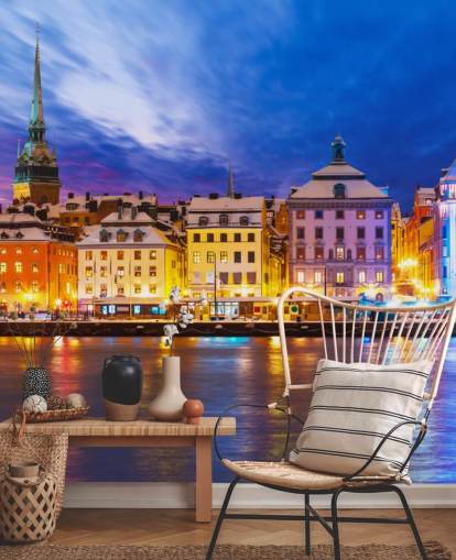 Papel de parede Stockholm River City View Papel de parede Stockholm River City View