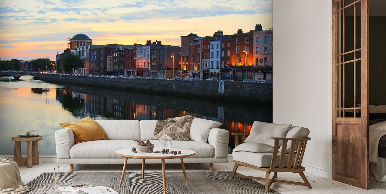 Dublin at Dusk Wallpaper Mural | Wallsauce UK