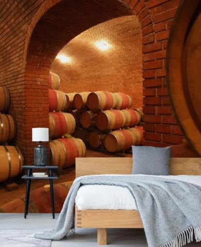 Mural de pared Barriles de vino Mural de pared Barriles de vino