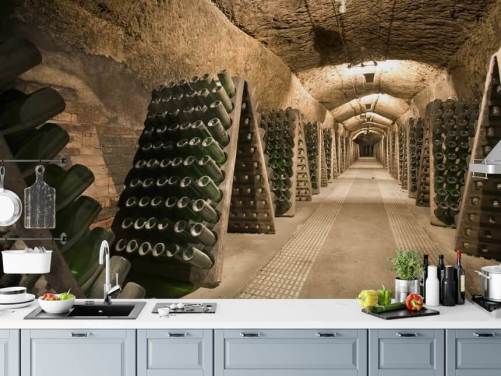 Long Wine Cellar Wallpaper Mural