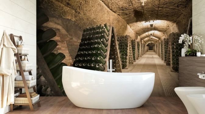Long Wine Cellar Wallpaper Mural