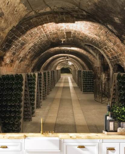 brown customisable 3D wine cellar wallpaper mural called Wine Cellar for kitchens. brown customisable 3D wine cellar wallpaper mural called Wine Cellar for kitchens.