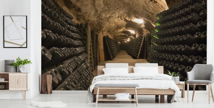 Long Cave Tunnel Wine Cellar Wallpaper