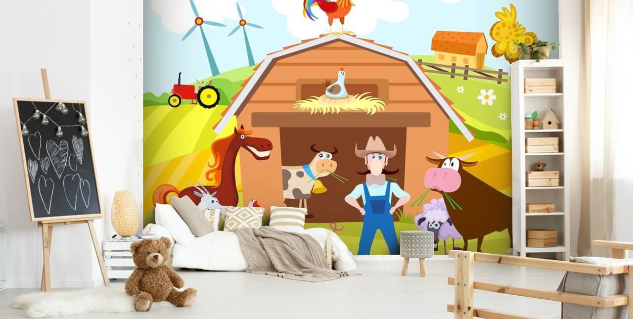 Papier peint Cartoon Farm
