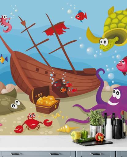 Papel de parede colorido dos desenhos animados Papel de parede colorido dos desenhos animados