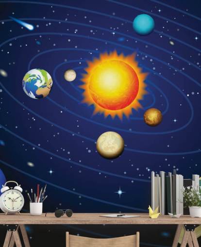 Colorful Solar System Wall Mural Wallpaper Colorful Solar System Wall Mural Wallpaper