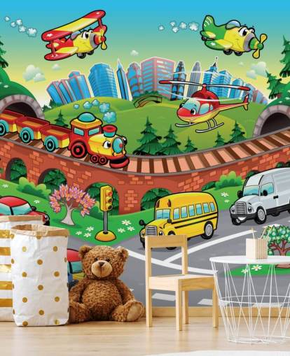 Papier peint de voiture de dessin animé Papier peint de voiture de dessin animé