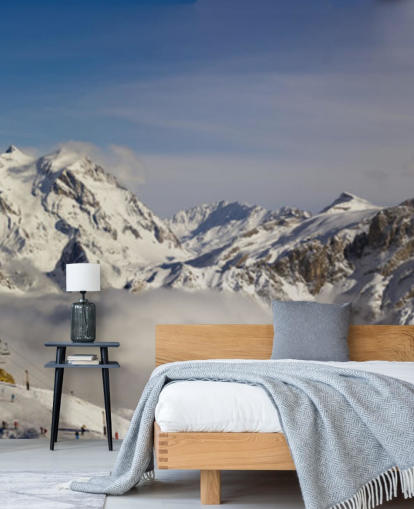 Courchevel Ski Hut on Mountain Wall Mural Courchevel Ski Hut on Mountain Wall Mural