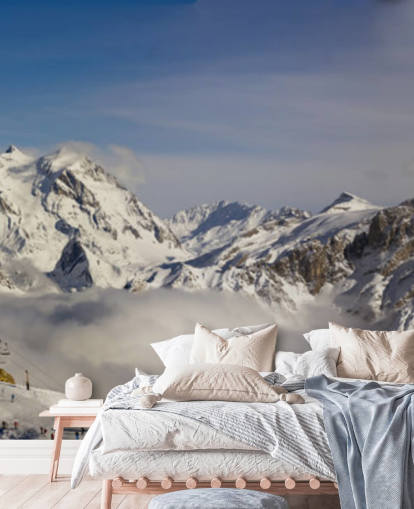 Courchevel Ski Hut on Mountain Wall Mural Courchevel Ski Hut on Mountain Wall Mural