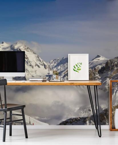 Courchevel Ski Hut på Bergsmuralmålning Courchevel Ski Hut på Bergsmuralmålning