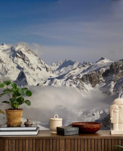 Courchevel Ski Hut på Mountain Vægmaleri Courchevel Ski Hut på Mountain Vægmaleri