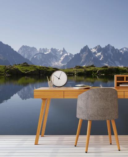 Snow Mountain Lake Wall Mural Snow Mountain Lake Wall Mural