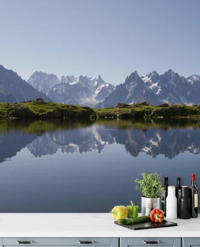 Snow Mountain Lake Wall Mural Snow Mountain Lake Wall Mural