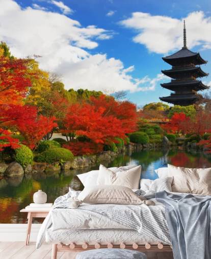 Toji Pagoda, Kyoto, Japan Autumn Japanese Garden Wall Mural Toji Pagoda, Kyoto, Japan Autumn Japanese Garden Wall Mural