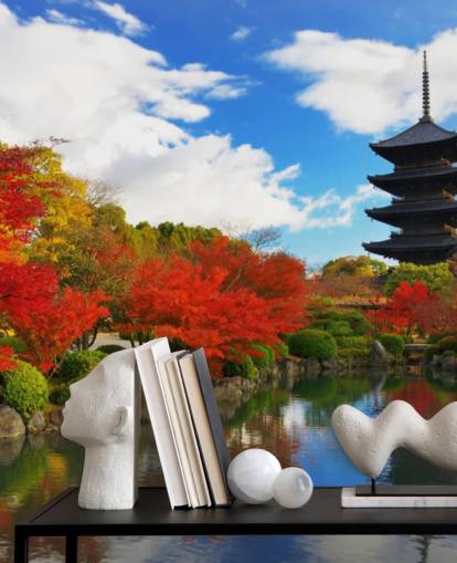 Rote und grüne Bäume Fototapete Rote und grüne Bäume Fototapete