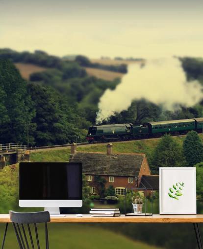 Tren de vapor en Countryside Wallpaper Tren de vapor en Countryside Wallpaper