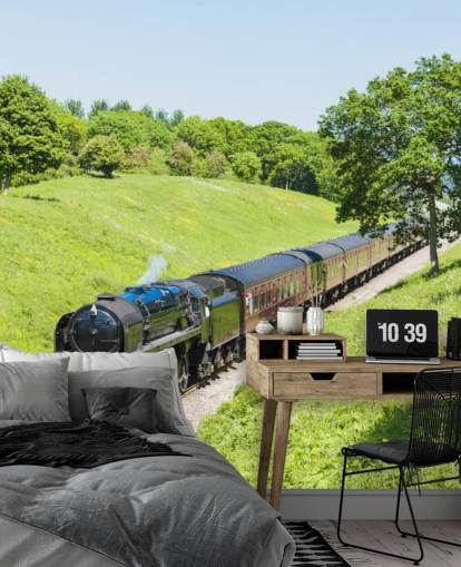 Tren de vapor negro, ferrocarril de Gloucestershire a Warwickshire Tren de vapor negro, ferrocarril de Gloucestershire a Warwickshire