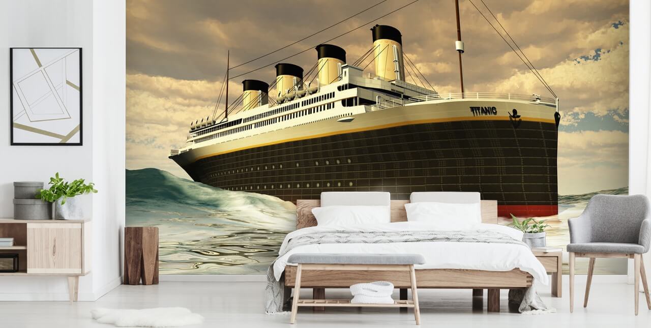 Titanic Ship on Rough Sea Wallpaper