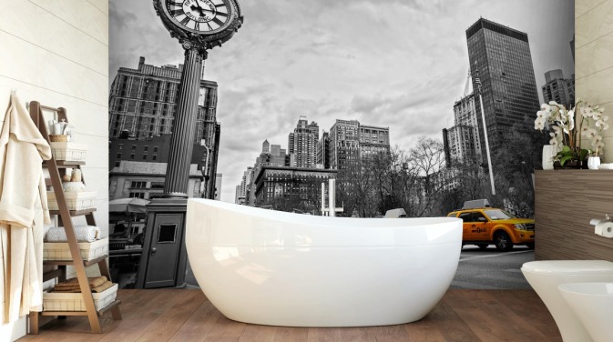 black and white new york with yellow cabs wallpaper