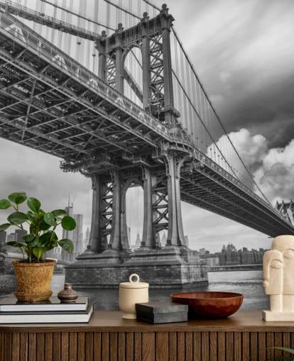 Brooklyn Bridge Wandgemälde Schwarz und Weiß Brooklyn Bridge Wandgemälde Schwarz und Weiß