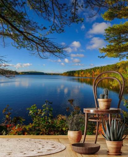 Beautiful Lake Side of Forest Wall Mural Beautiful Lake Side of Forest Wall Mural