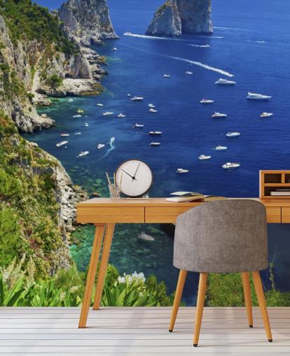 Blue Waters Capri Coast Line met muurschildering voor speedboten Blue Waters Capri Coast Line met muurschildering voor speedboten