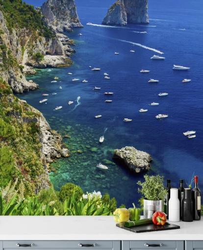 Blue Waters Capri Coast Line met muurschildering voor speedboten Blue Waters Capri Coast Line met muurschildering voor speedboten
