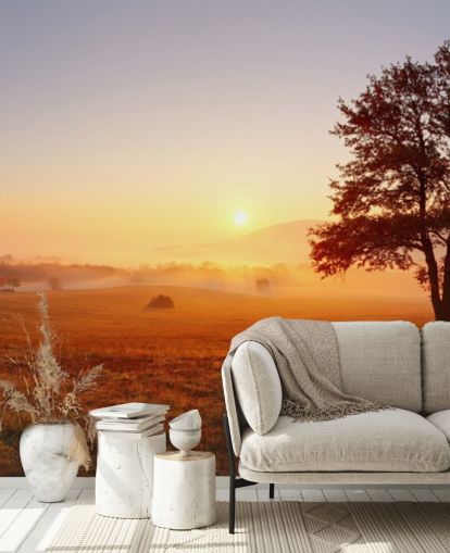 Papel de Parede Árvore em Campo Sunset Papel de Parede Árvore em Campo Sunset