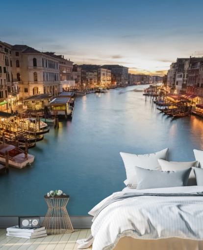 en kanal i Venedig natten tapet en kanal i Venedig natten tapet