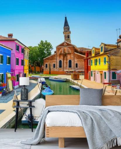 Burano Canal Bakgrund Burano Canal Bakgrund