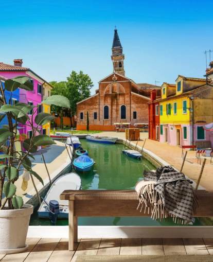 Burano Canal Baggrund Burano Canal Baggrund