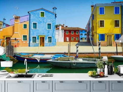 colourful houses in italy wallpaper