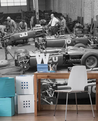 Schwarz-Weiß-Oldtimer-Tapete Schwarz-Weiß-Oldtimer-Tapete