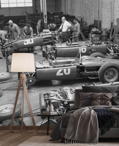 Schwarz-Weiß-Oldtimer-Tapete Schwarz-Weiß-Oldtimer-Tapete