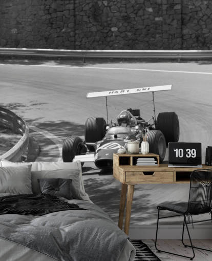 Vintage Race Car on Track Wall Mural Vintage Race Car on Track Wall Mural