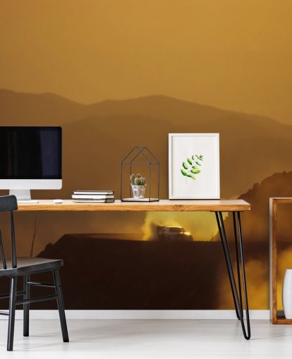 Bil på Dusty Mountain Road på Sunset Wallpaper Bil på Dusty Mountain Road på Sunset Wallpaper