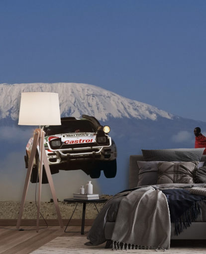 White Rally Car in Air Wallpaper White Rally Car in Air Wallpaper