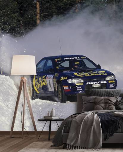 Car Racing in Snow Wall Mural Car Racing in Snow Wall Mural