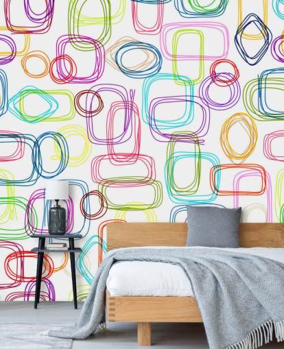 Lined Colourful Shapes Wallpaper Lined Colourful Shapes Wallpaper