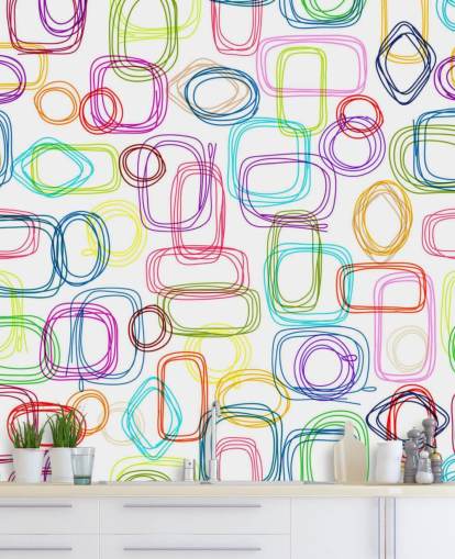 Lined Colourful Shapes Wallpaper Lined Colourful Shapes Wallpaper
