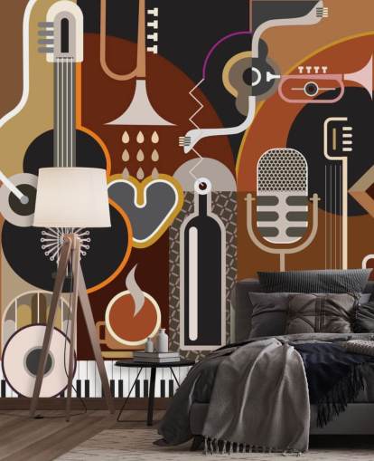 Carta da parati Art Deco Music Art Carta da parati Art Deco Music Art