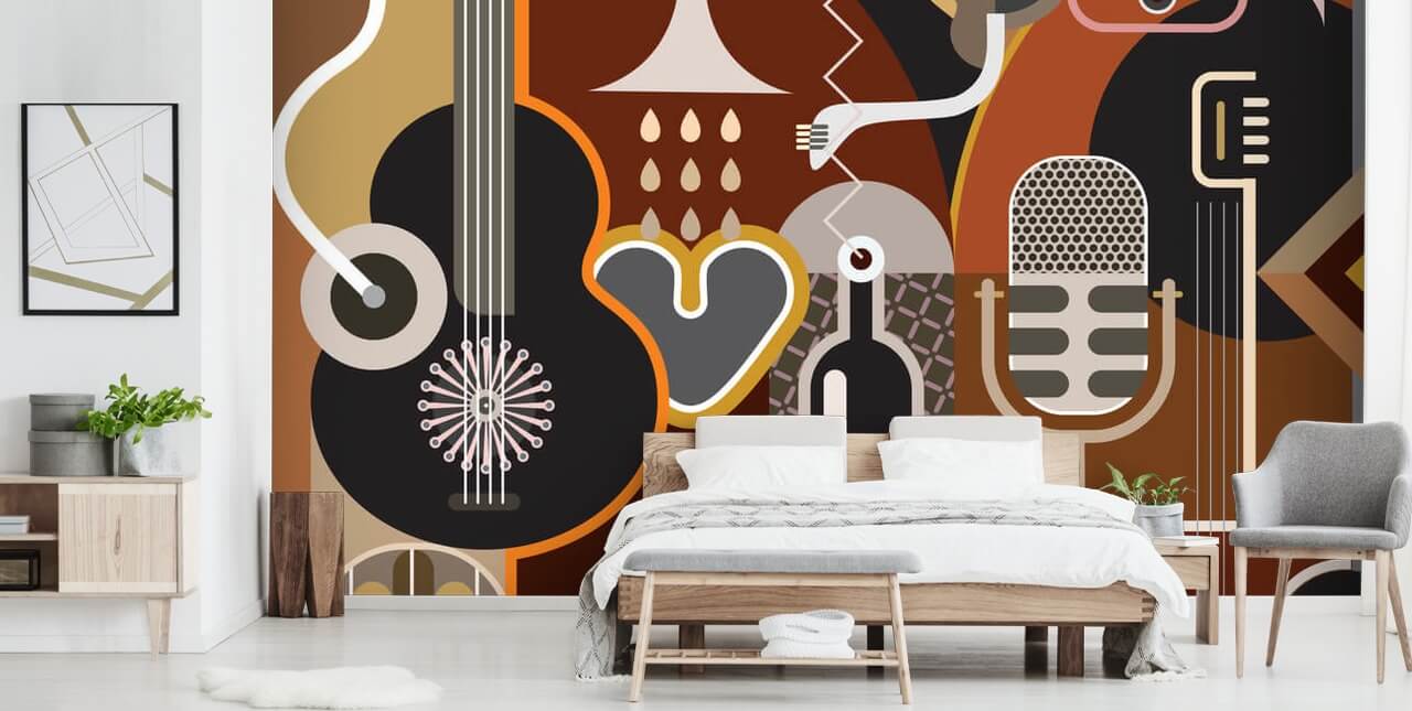 Papel pintado Art Deco Music Art Papel pintado Art Deco Music Art