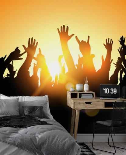 Silhouette of People at a Concert Wallpaper Silhouette of People at a Concert Wallpaper