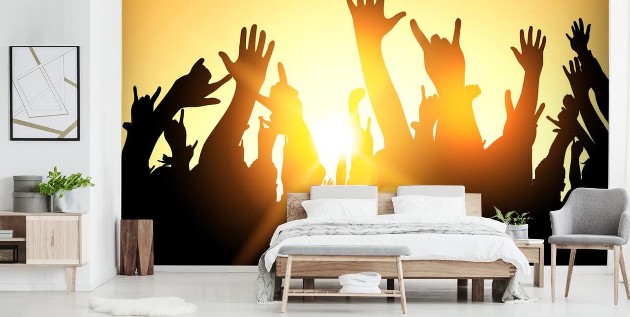 Fond d'écran silhouette de personnes lors d'un concert